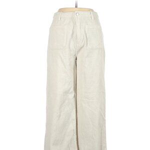 Rolla's Designer Cotton White Cords Corduroy Pants Size 28 Wide Leg Flare